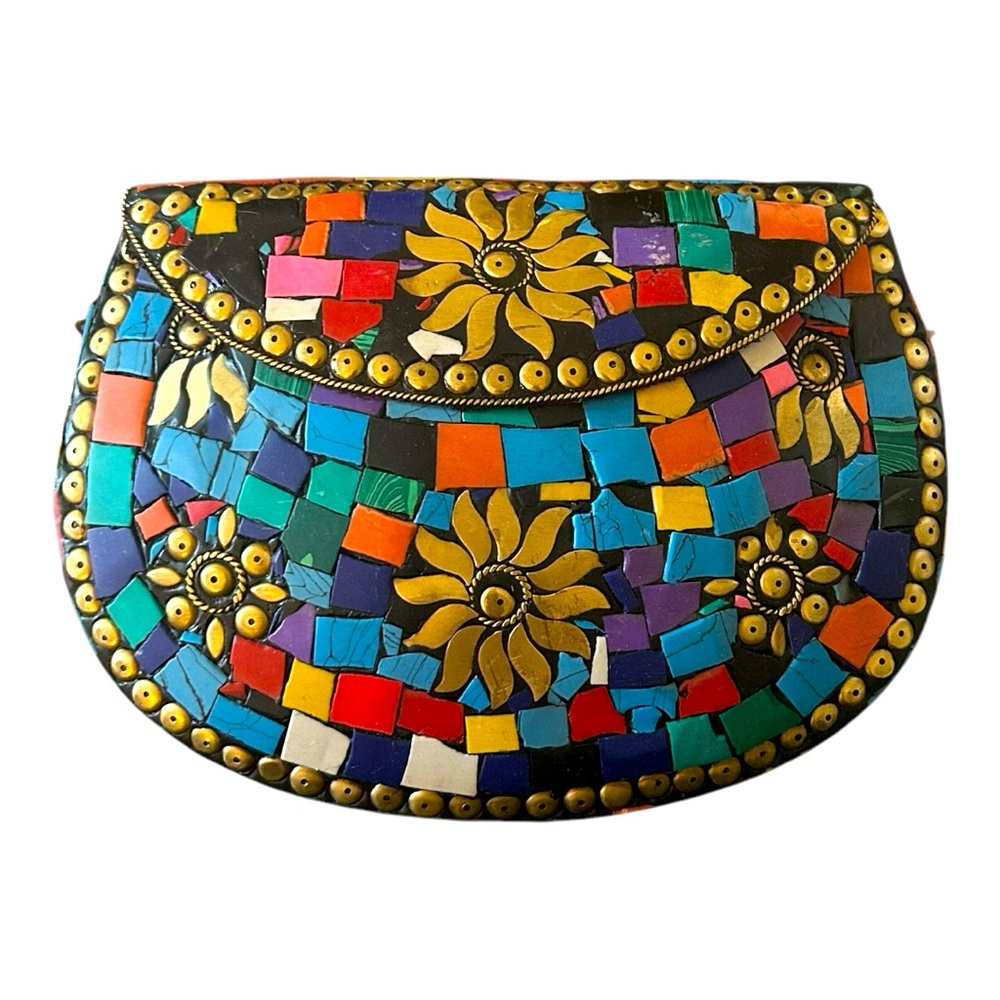 Ramla Mosaic Moroccan Tile Sunflower Clutch